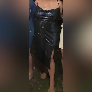 Blue Sequin City Chic dress